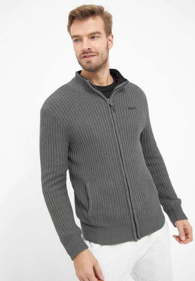 Bench. Funktionsjacke »Lido« Eleganter Rippstrick, Stickerei Navy, Charcoal Marl 7 Bench. Funktionsjacke »Lido« Eleganter Rippstrick, Stickerei Navy, Charcoal Marl – Bild 7