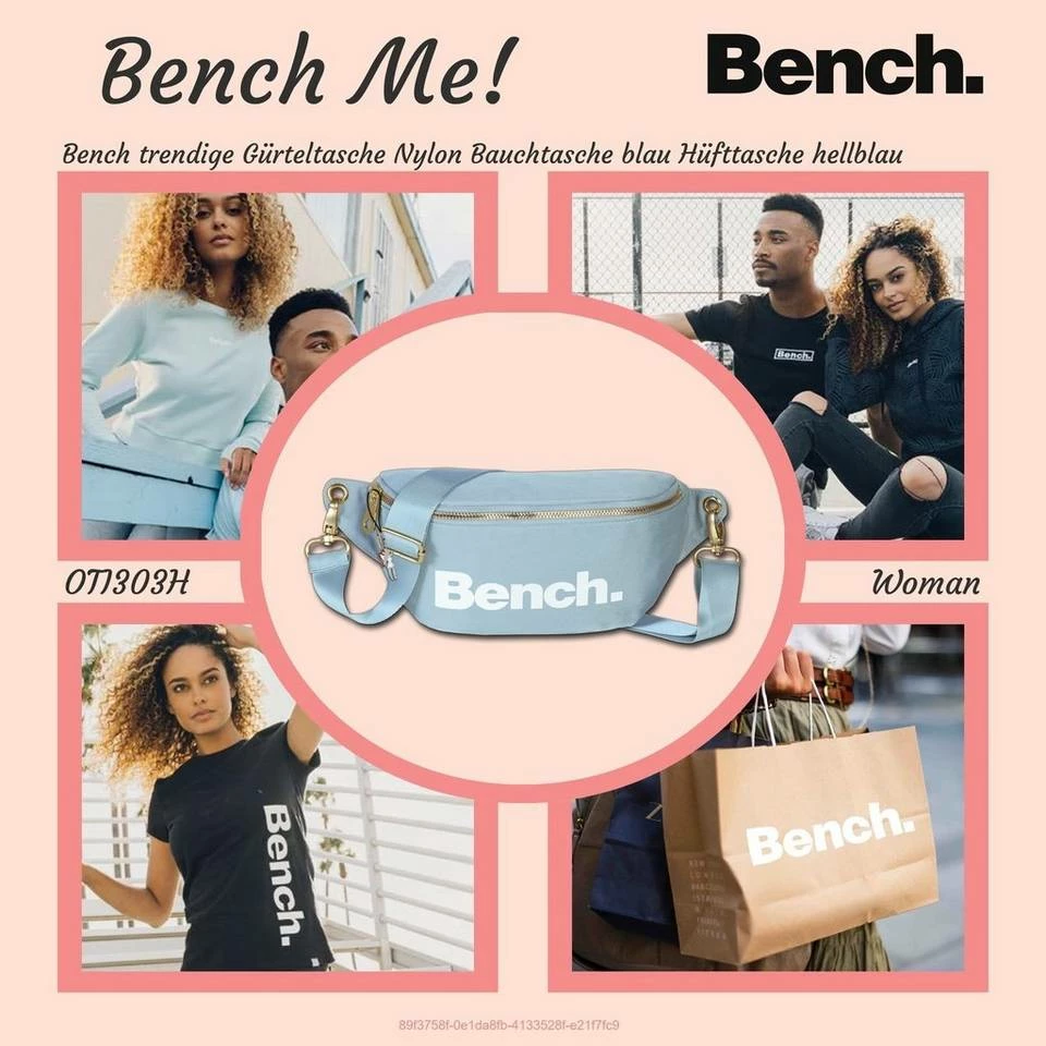 Bench. Gürteltasche »D2OTI303H Bench modische Gürteltasche blau« (Gürteltasche), Damen, Jugend Tasche aus Nylon, Größe ca. 25cm in blau, großes Logo 2 Bench. Gürteltasche »D2OTI303H Bench modische Gürteltasche blau« (Gürteltasche), Damen, Jugend Tasche aus Nylon, Größe ca. 25cm in blau, großes Logo – Bild 2