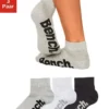 Bench. Kurzsocken (3-Paar) mit bequemen Rippbündchen Schwarz | weiß | grau, Schwarz, Jeans