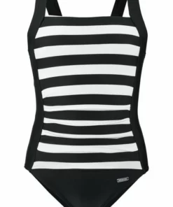 Bench. Badeanzug, mit trendigen Streifen Pink-weiß, Schwarz-weiß