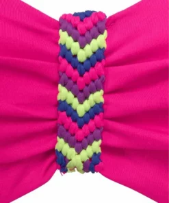 Bench. Bügel-Bandeau-Bikini mit buntem Flechtdetail Weiß, Pink, Schwarz -Bench Verkaufsgeschäft 19009123