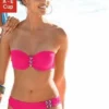 Bench. Bügel-Bandeau-Bikini mit buntem Flechtdetail Weiß, Pink, Schwarz