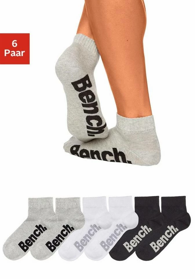 Bench. Kurzsocken (6-Paar) mit komfortablem Rippbündchen Schwarz, Schwarz | weiß | grau 1 Bench. Kurzsocken (6-Paar) mit komfortablem Rippbündchen Schwarz, Schwarz | weiß | grau