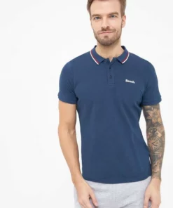 Bench. Poloshirt »Gruff« Charcoal Marl, Schwarz, Navy, White