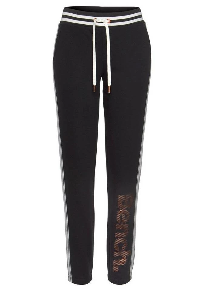 Bench. Sweathose mit Logodruck in Metalloptik Schwarz, Aubergine 2 Bench. Sweathose mit Logodruck in Metalloptik Schwarz, Aubergine – Bild 2