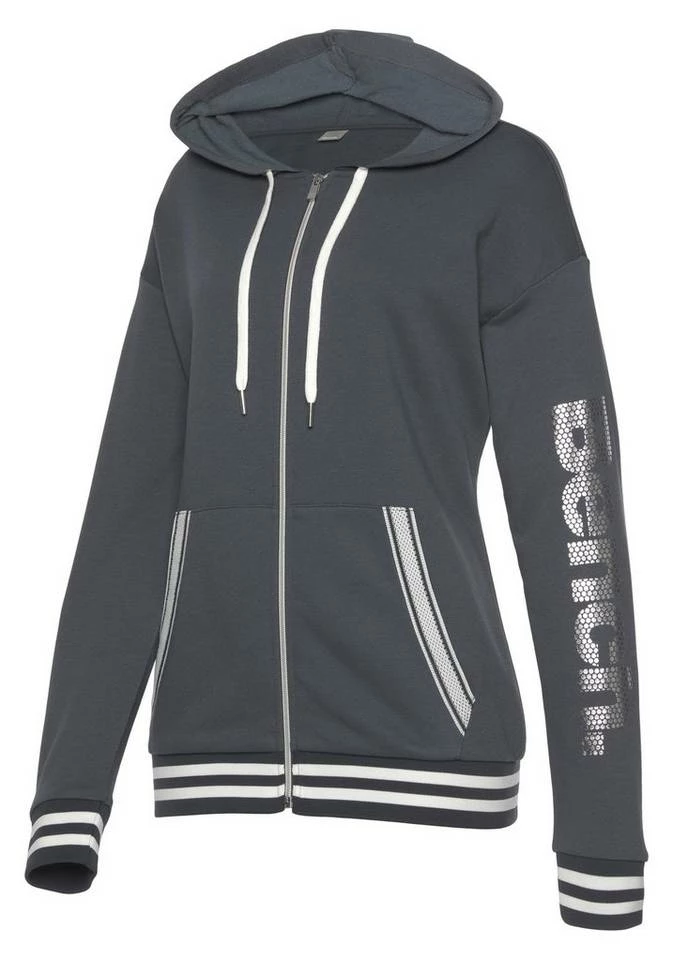 Bench. Kapuzensweatjacke mit Logodruck in Metalloptik Stein, Hellgelb 2 Bench. Kapuzensweatjacke mit Logodruck in Metalloptik Stein, Hellgelb – Bild 2