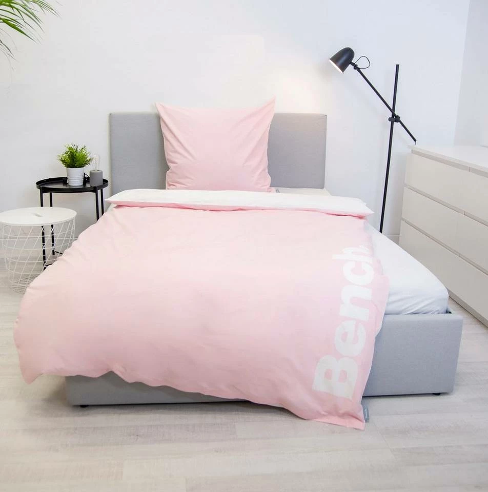 Wendebettwäsche »Bench«, Bench., mit Schriftzug Rosa, Schwarz, Grau, Mint 3 Wendebettwäsche »Bench«, Bench., mit Schriftzug Rosa, Schwarz, Grau, Mint – Bild 3