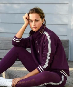 Bench. Leggings mit Logodruck in Metalloptik Schwarz, Aubergine -Bench Verkaufsgeschäft 31611783