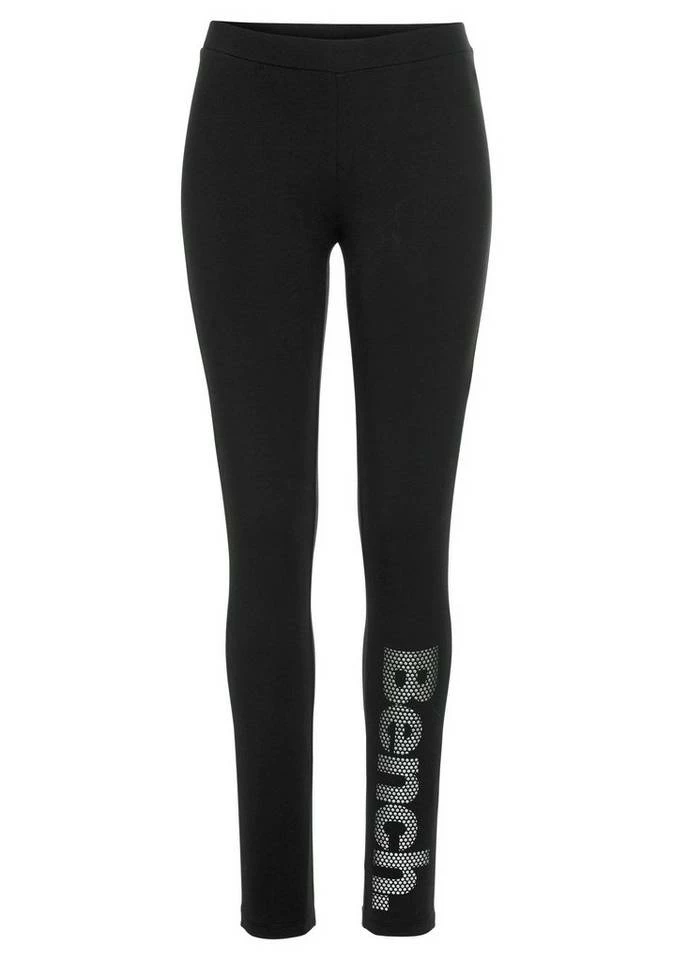 Bench. Leggings mit Logodruck in Metalloptik Schwarz, Grau-meliert 2 Bench. Leggings mit Logodruck in Metalloptik Schwarz, Grau-meliert – Bild 2