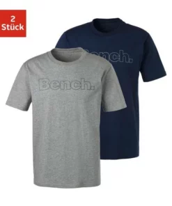 Bench. T-Shirt »Homewear« (2er-Pack) mit Bench. Print vorn Weiß | weiß, Petrol | schwarz, Grau-meliert | navy, Schwarz | schwarz -Bench Verkaufsgeschäft 34231365