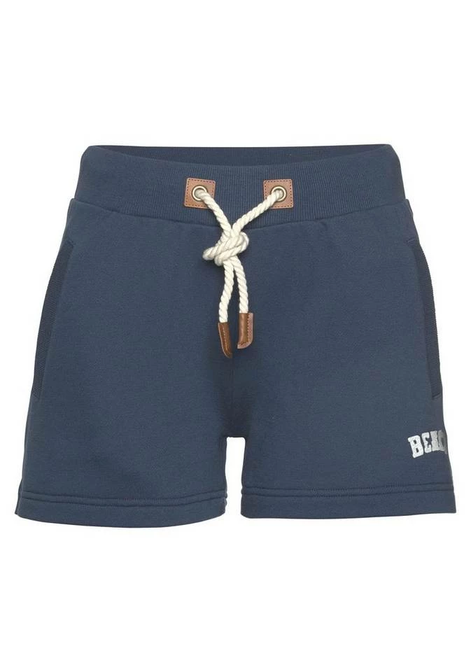 Bench. Sweatshorts mit Kordelzug und Lederimitat-Details Navy, Koralle 2 Bench. Sweatshorts mit Kordelzug und Lederimitat-Details Navy, Koralle – Bild 2