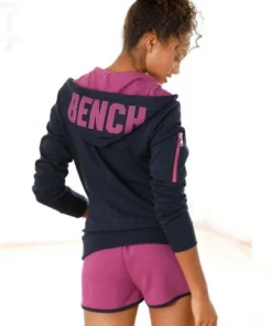 Bench. Kapuzensweatjacke »Contrast« mit Reißverschlusstasche am Ärmel Navy-pink, Grau-meliert-pfirsich, Schwarz-wei&szlig; -Bench Verkaufsgeschäft 35142601