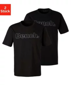 Bench. T-Shirt »Homewear« (2er-Pack) mit Bench. Print vorn Weiß | weiß, Petrol | schwarz, Grau-meliert | navy, Schwarz | schwarz -Bench Verkaufsgeschäft 35887594