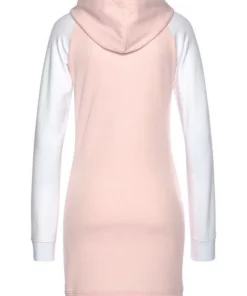 Bench. Sweatkleid mit Kapuze und farblich abgesetzten Ärmeln Dunkelgr&uuml;n-grau, Wei&szlig;-rosa, Anthrazit-schwarz -Bench Verkaufsgeschäft 3901bd42 d1f3 5c86 a1d3 3cba9bcae6b3