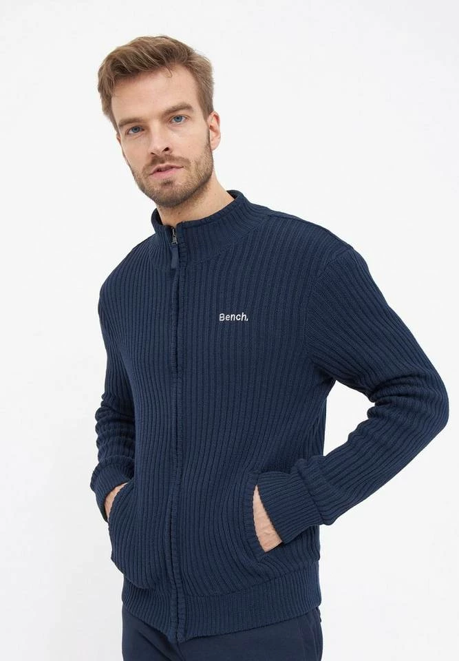 Bench. Funktionsjacke »Lido« Eleganter Rippstrick, Stickerei Navy, Charcoal Marl 6 Bench. Funktionsjacke »Lido« Eleganter Rippstrick, Stickerei Navy, Charcoal Marl – Bild 6