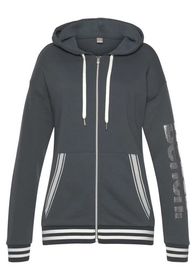 Bench. Kapuzensweatjacke mit Logodruck in Metalloptik Stein, Hellgelb 3 Bench. Kapuzensweatjacke mit Logodruck in Metalloptik Stein, Hellgelb – Bild 3