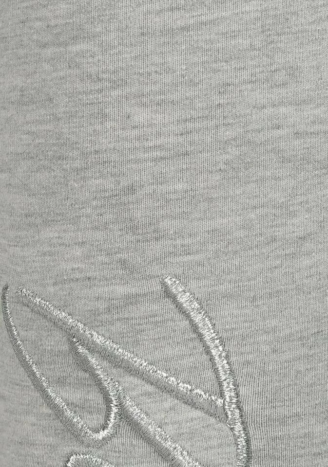 Bench. Leggings mit glänzender Logostickerei Schwarz, Hellgrau-melange 8 Bench. Leggings mit glänzender Logostickerei Schwarz, Hellgrau-melange – Bild 8