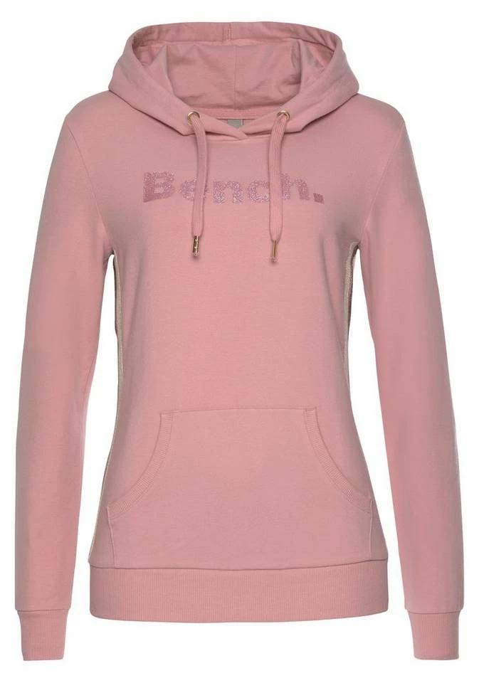 Bench. Hoodie mit Glitzer Streifen und Glitzer Logodruck Beige-meliert, Rose, Schwarz 2 Bench. Hoodie mit Glitzer Streifen und Glitzer Logodruck Beige-meliert, Rose, Schwarz – Bild 2
