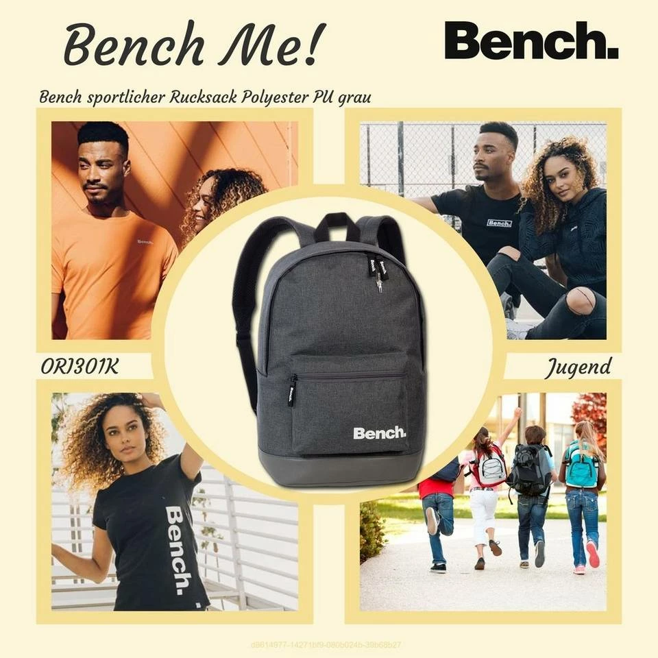 Bench. Freizeitrucksack »D2ORI301K Bench Daypack Rucksack Backpack grau« (Freizeitrucksack), Jugend, Damen, Herren Freizeitrucksack, Sporttasche Polyester, grau, Größe ca. 42cm 2 Bench. Freizeitrucksack »D2ORI301K Bench Daypack Rucksack Backpack grau« (Freizeitrucksack), Jugend, Damen, Herren Freizeitrucksack, Sporttasche Polyester, grau, Größe ca. 42cm – Bild 2