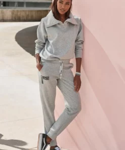 Bench. Sweater mit Stehkragen und Logodruck Schwarz, Altrosa, Grau -Bench Verkaufsgeschäft 81e85df5 a8eb 5af1 ba59 c414a91400b8