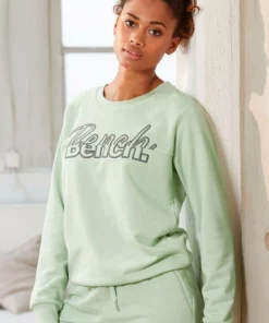 Bench. Sweatshirt mit Logostickerei Mint, Anthrazit-meliert, Schwarz
