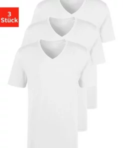 Bench. V-Shirt (3er-Pack) Navy | grau-meliert | schwarz, Rot | weiß | navy, Weiß
