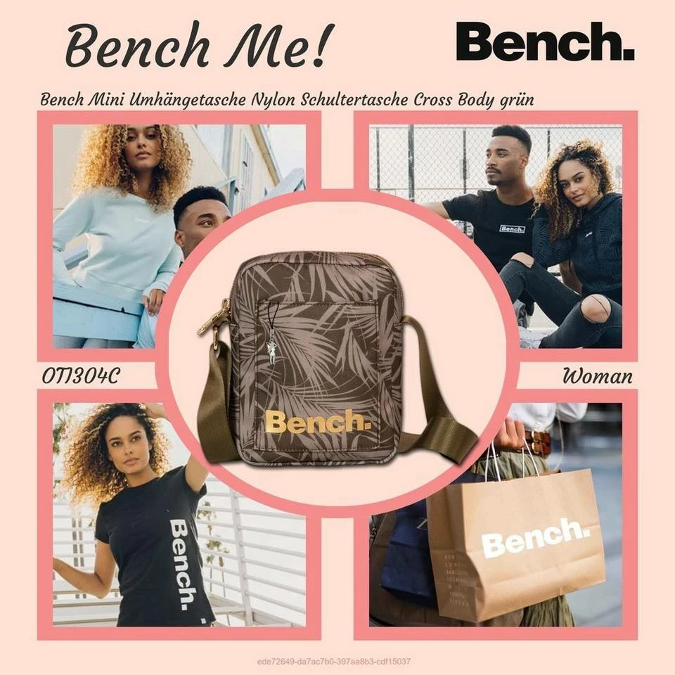 Bench. Umhängetasche »D2OTI304C Bench sportliche MiniBag Umhängetasche« (Umhängetasche), Damen, Jugend Tasche aus Nylon, Größe ca. 14cm in grün, oliv, Blätter-Print 2 Bench. Umhängetasche »D2OTI304C Bench sportliche MiniBag Umhängetasche« (Umhängetasche), Damen, Jugend Tasche aus Nylon, Größe ca. 14cm in grün, oliv, Blätter-Print – Bild 2