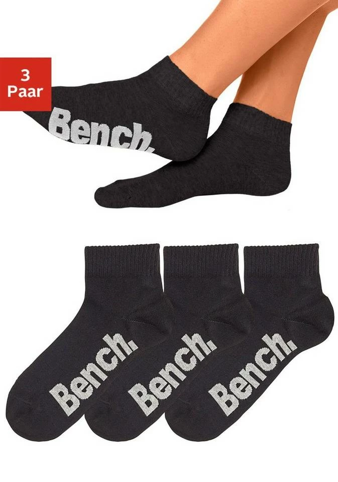 Bench. Kurzsocken (3-Paar) mit bequemen Rippbündchen Schwarz | weiß | grau, Schwarz, Jeans 8 Bench. Kurzsocken (3-Paar) mit bequemen Rippbündchen Schwarz | weiß | grau, Schwarz, Jeans – Bild 8