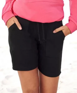 Bench. Bermudas mit Kordel und Eingrifftaschen Ecru, Schwarz