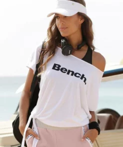 Bench. T-Shirt mit Logodruck Wei&szlig;, Schwarz, Mauve -Bench Verkaufsgeschäft c97bab25 6b97 5942 b003 49dd0eb8221d