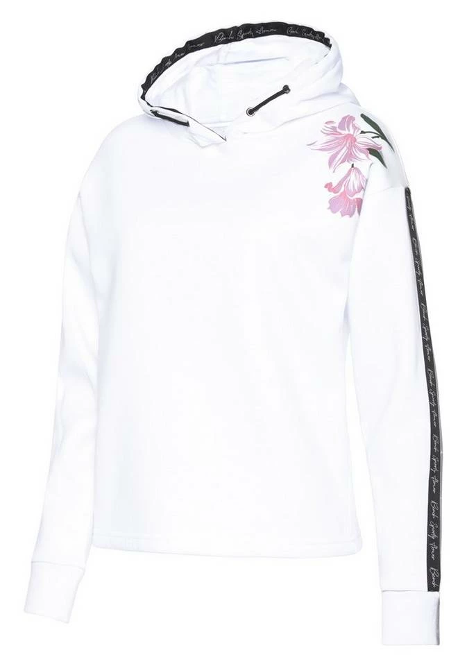 Bench. Hoodie mit bedrucktem Tape und Blumenprint Weiß, Schwarz, Rauchrosa 5 Bench. Hoodie mit bedrucktem Tape und Blumenprint Weiß, Schwarz, Rauchrosa – Bild 5