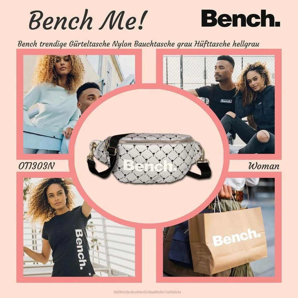 Bench. Gürteltasche »D2OTI303N Bench modische Gürteltasche grau« (Gürteltasche), Damen, Jugend Tasche aus Nylon, Größe ca. 25cm in grau, hellgrau, kleine Palmen 2 Bench. Gürteltasche »D2OTI303N Bench modische Gürteltasche grau« (Gürteltasche), Damen, Jugend Tasche aus Nylon, Größe ca. 25cm in grau, hellgrau, kleine Palmen – Bild 2