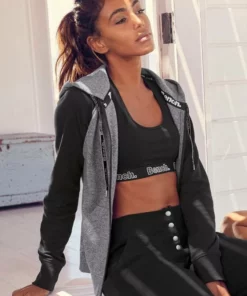 Bench. Kapuzensweatjacke mit farblich abgesetzten Ärmeln Dunkelgrün-hellgrau, Schwarz-dunkelgrau, Rosa-weiß -Bench Verkaufsgeschäft d3a75deb 9ed6 5c11 9e62 717e965bdcf5