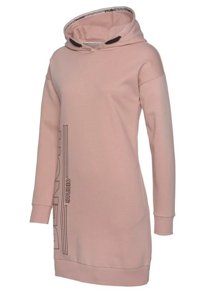 Bench. Sweatkleid mit senkrechtem Logodruck Schwarz, Grau, Altrosa 2 Bench. Sweatkleid mit senkrechtem Logodruck Schwarz, Grau, Altrosa – Bild 2