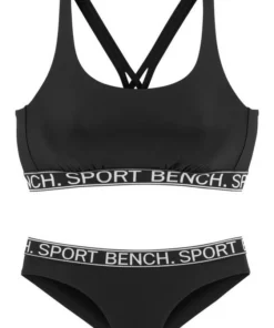 Bench. Bustier-Bikini mit Bench-Schriftzug Pink, Schwarz