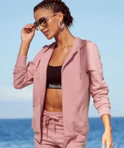 Bench. Kapuzensweatjacke mit Glitzer Streifen Schwarz, Beige-melange, Ros&eacute; -Bench Verkaufsgeschäft e3710bb3 e63e 5dec b436 8ad22228d21b