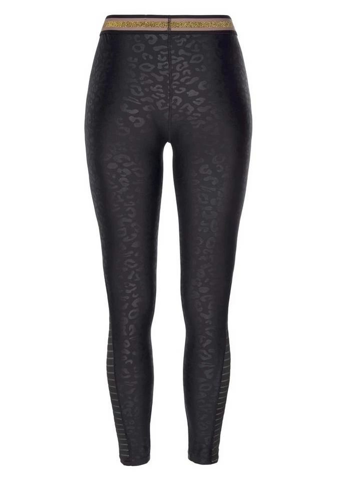 Bench. Leggings mit Leodruck und Mesh-Einsatz Nougat-leo, Schwarz-leo 4 Bench. Leggings mit Leodruck und Mesh-Einsatz Nougat-leo, Schwarz-leo – Bild 4