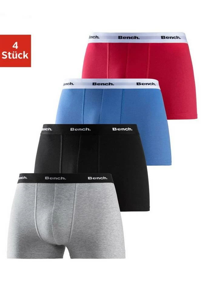 Bench. Boxer (4 Stück) mit kontrastfarbigem Bund Schwarz, Royalblau | grau-meliert | rot | schwarz, Navy | bordeaux | petrol | anthrazit 1 Bench. Boxer (4 Stück) mit kontrastfarbigem Bund Schwarz, Royalblau | grau-meliert | rot | schwarz, Navy | bordeaux | petrol | anthrazit