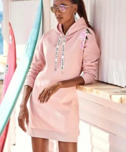 Bench. Sweatkleid mit Blumenprint auf der Schulter Schwarz, Weiß, Rauchrosa -Bench Verkaufsgeschäft f9a92bfc 39ba 51a1 8283 8ba0936e5cb3